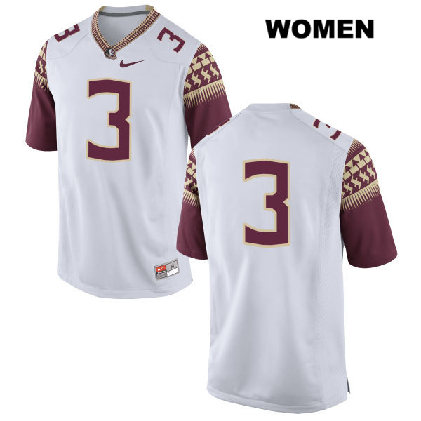 Women's NCAA Nike Florida State Seminoles #3 Cam Akers College No Name White Stitched Authentic Football Jersey ILS3269KF